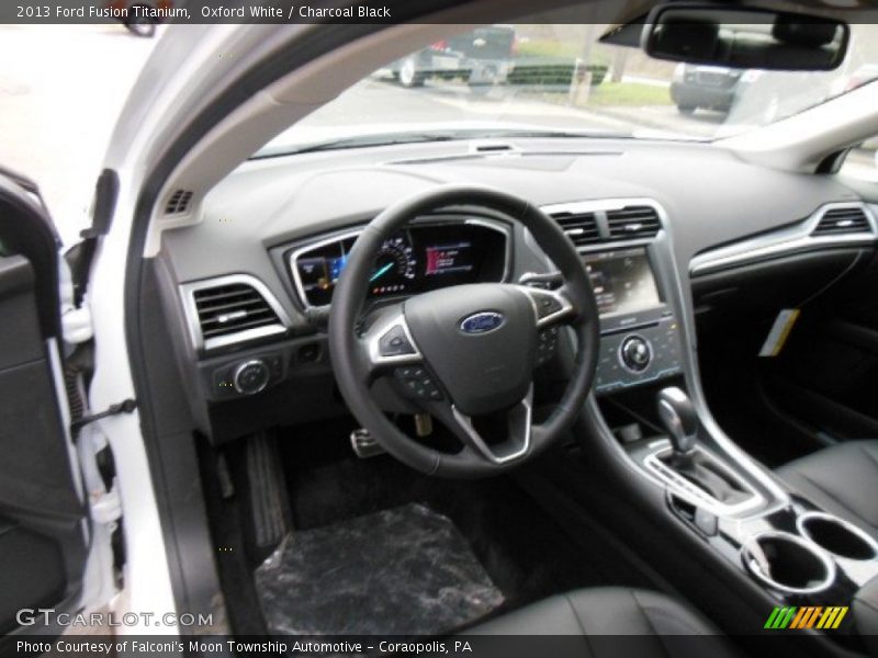 Oxford White / Charcoal Black 2013 Ford Fusion Titanium