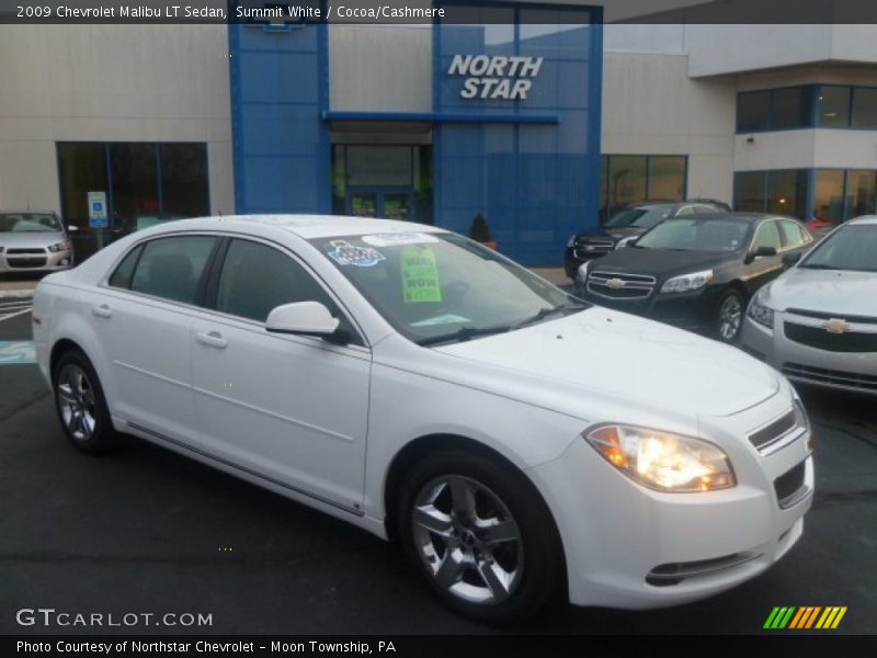 Summit White / Cocoa/Cashmere 2009 Chevrolet Malibu LT Sedan