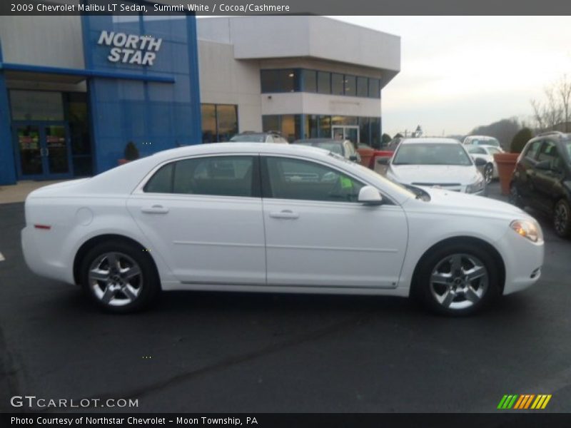 Summit White / Cocoa/Cashmere 2009 Chevrolet Malibu LT Sedan