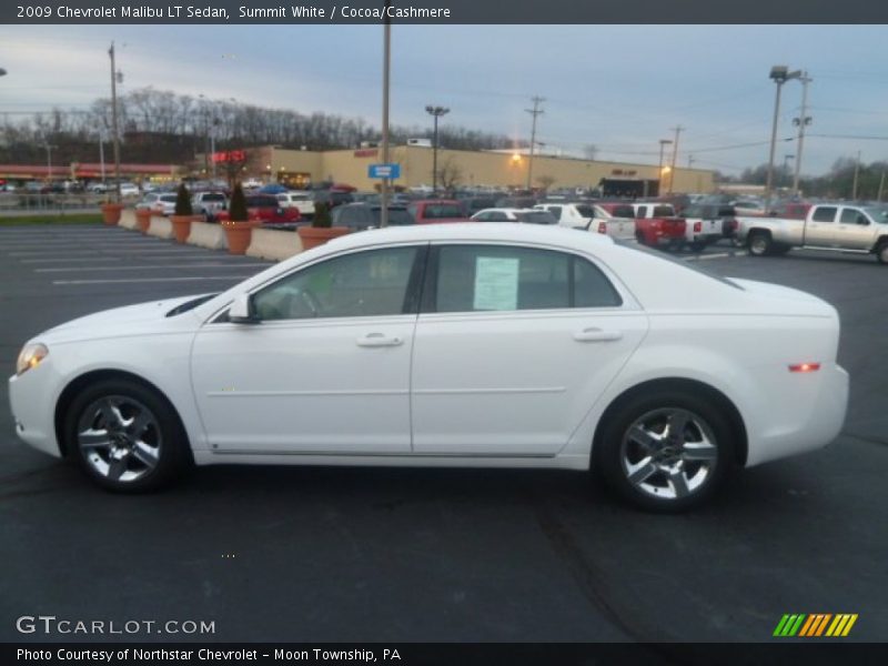 Summit White / Cocoa/Cashmere 2009 Chevrolet Malibu LT Sedan
