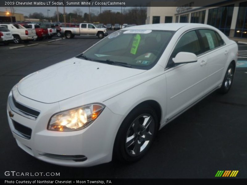 Summit White / Cocoa/Cashmere 2009 Chevrolet Malibu LT Sedan