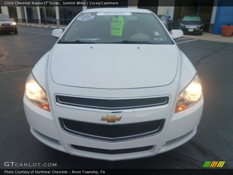 Summit White / Cocoa/Cashmere 2009 Chevrolet Malibu LT Sedan