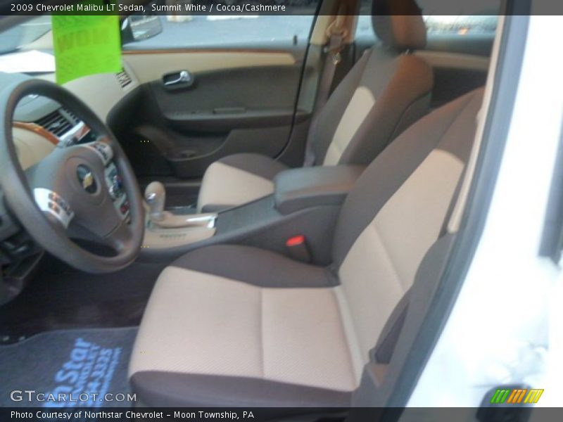 Summit White / Cocoa/Cashmere 2009 Chevrolet Malibu LT Sedan