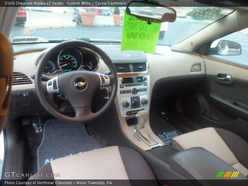 Summit White / Cocoa/Cashmere 2009 Chevrolet Malibu LT Sedan