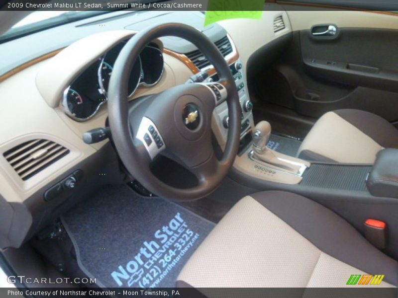 Summit White / Cocoa/Cashmere 2009 Chevrolet Malibu LT Sedan