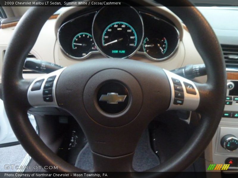 Summit White / Cocoa/Cashmere 2009 Chevrolet Malibu LT Sedan