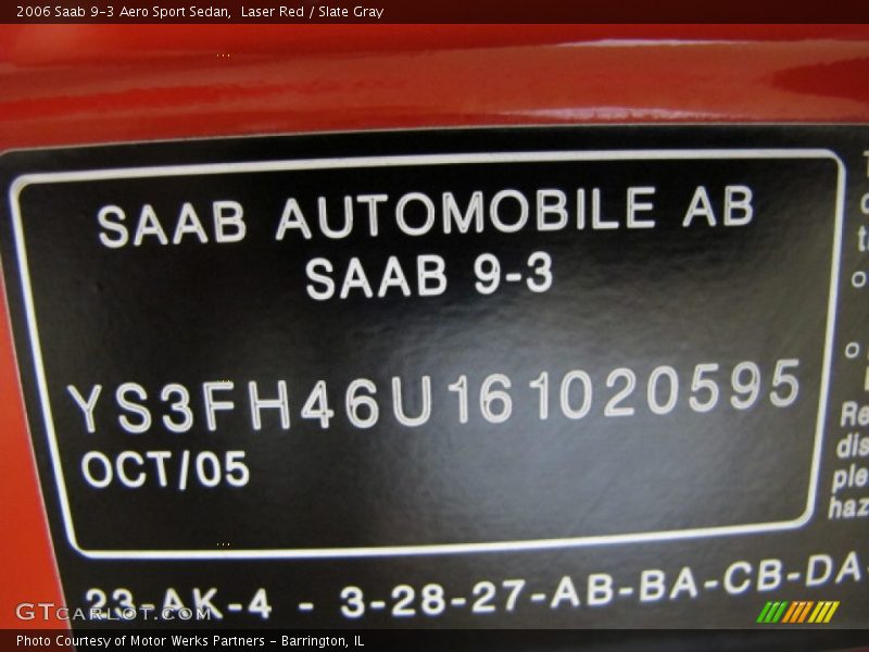Laser Red / Slate Gray 2006 Saab 9-3 Aero Sport Sedan