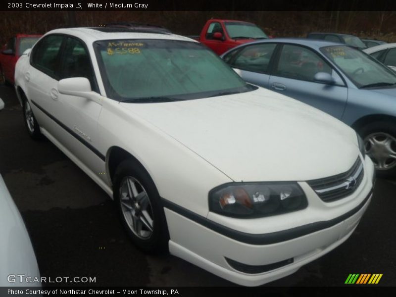 White / Medium Gray 2003 Chevrolet Impala LS