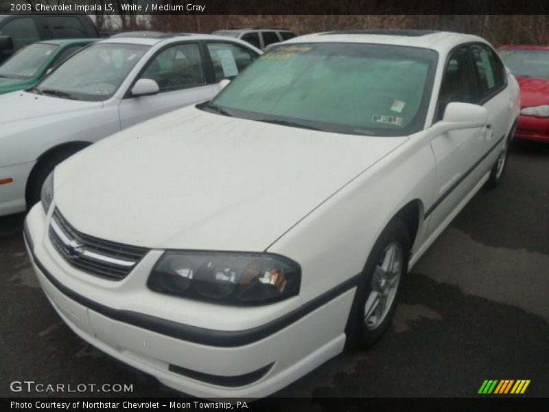 White / Medium Gray 2003 Chevrolet Impala LS