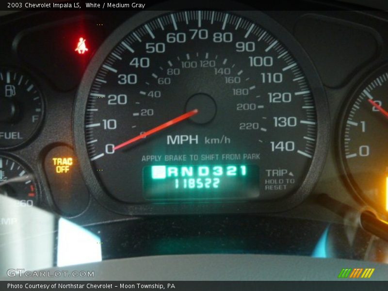 White / Medium Gray 2003 Chevrolet Impala LS