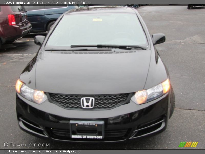 Crystal Black Pearl / Black 2009 Honda Civic EX-L Coupe