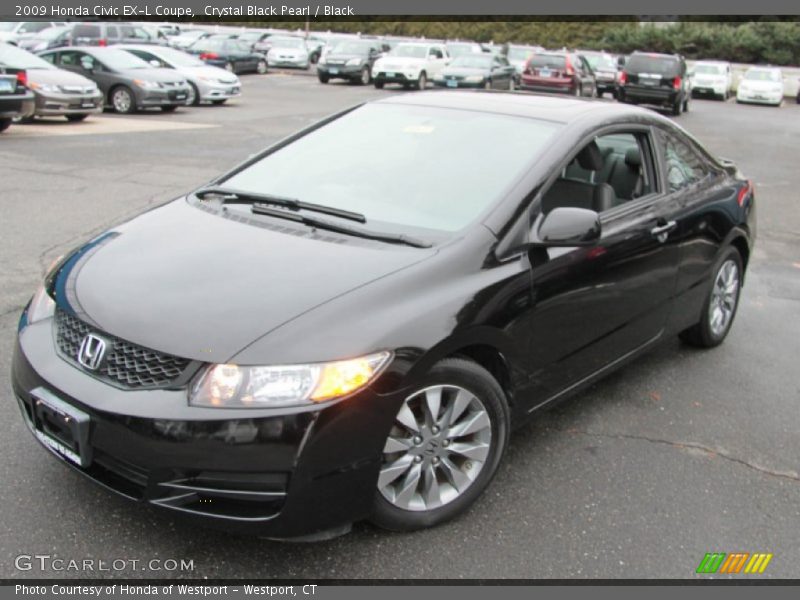 Crystal Black Pearl / Black 2009 Honda Civic EX-L Coupe