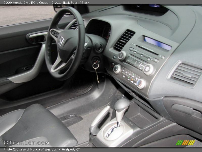 Crystal Black Pearl / Black 2009 Honda Civic EX-L Coupe