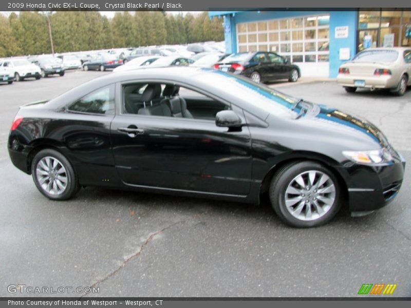 Crystal Black Pearl / Black 2009 Honda Civic EX-L Coupe