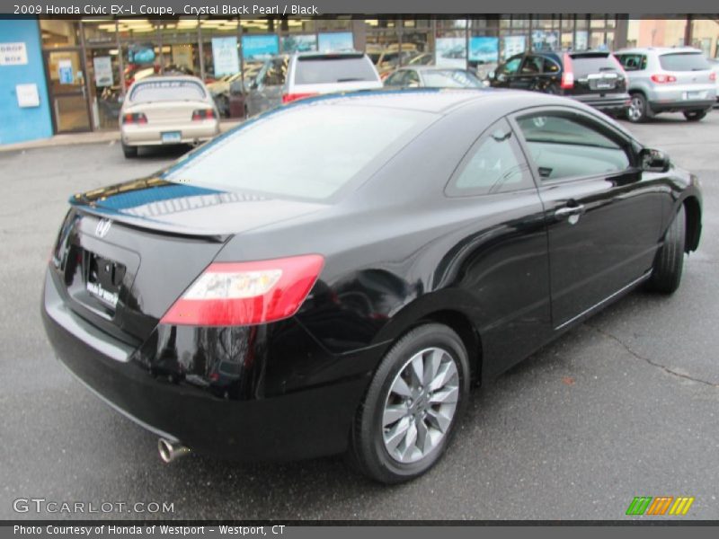Crystal Black Pearl / Black 2009 Honda Civic EX-L Coupe