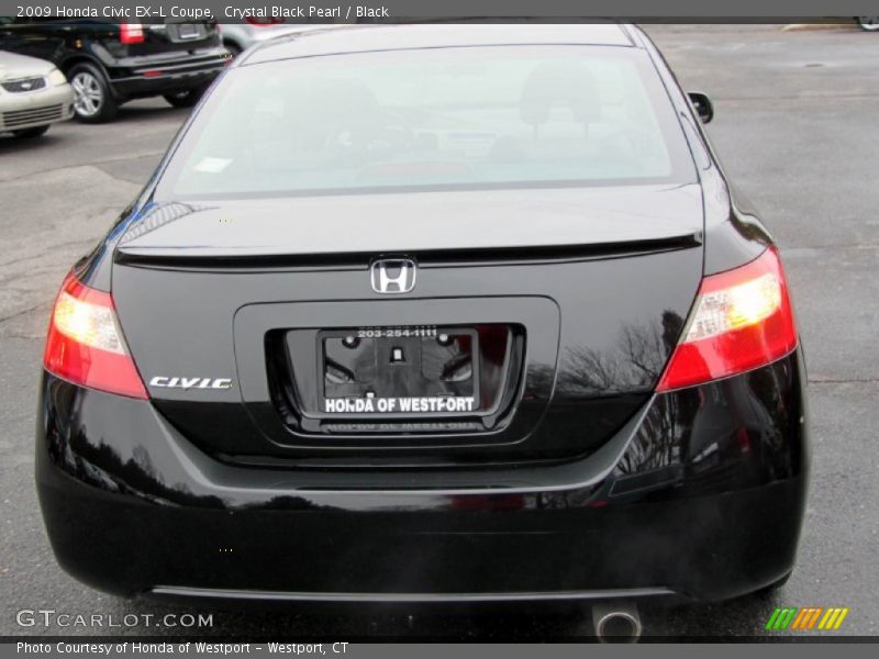 Crystal Black Pearl / Black 2009 Honda Civic EX-L Coupe