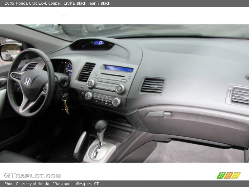 Crystal Black Pearl / Black 2009 Honda Civic EX-L Coupe