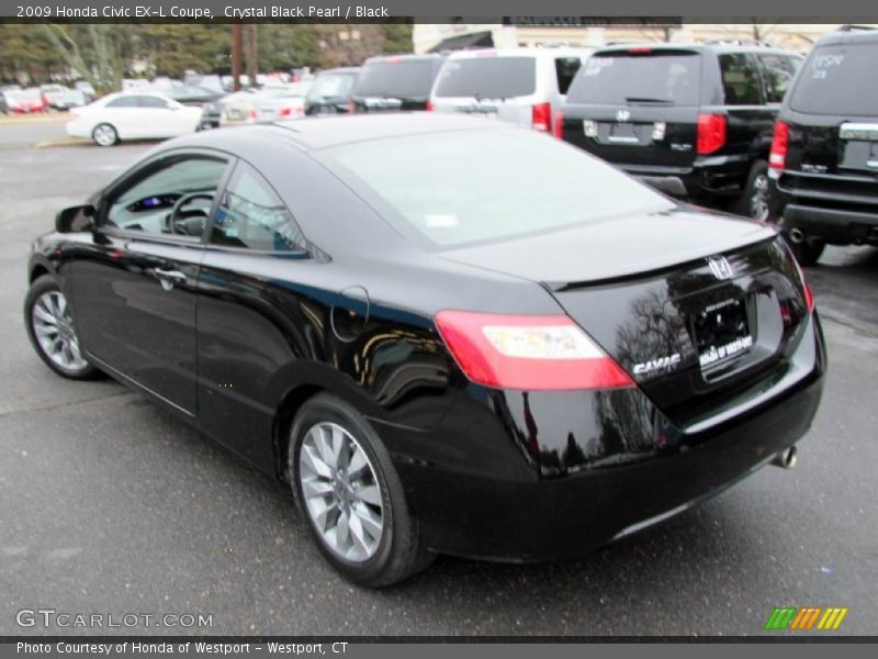 Crystal Black Pearl / Black 2009 Honda Civic EX-L Coupe
