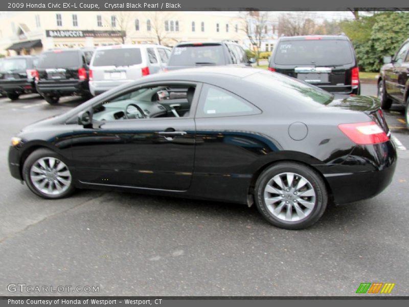 Crystal Black Pearl / Black 2009 Honda Civic EX-L Coupe