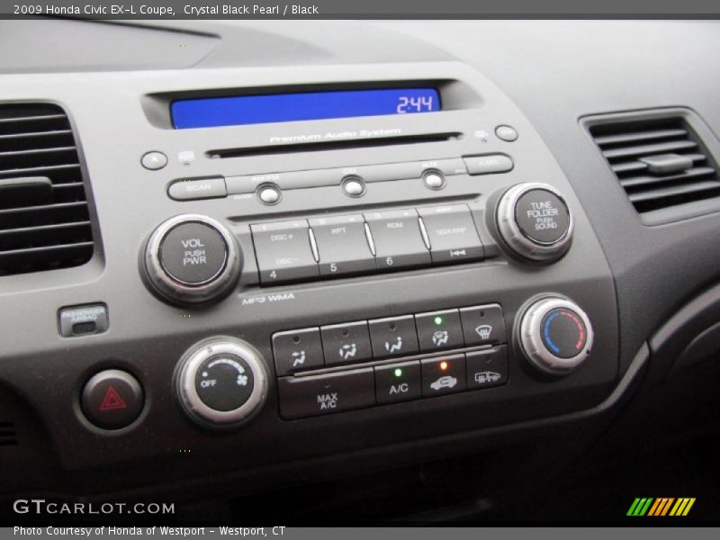 Crystal Black Pearl / Black 2009 Honda Civic EX-L Coupe