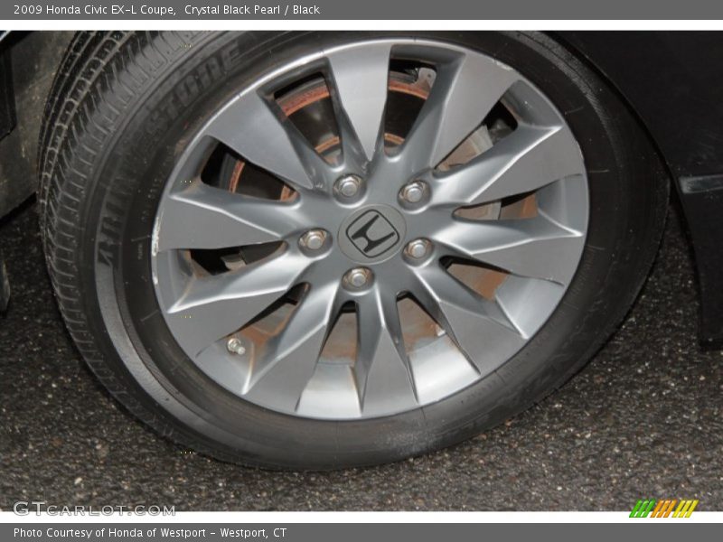 Crystal Black Pearl / Black 2009 Honda Civic EX-L Coupe