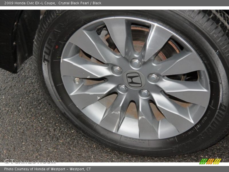 Crystal Black Pearl / Black 2009 Honda Civic EX-L Coupe