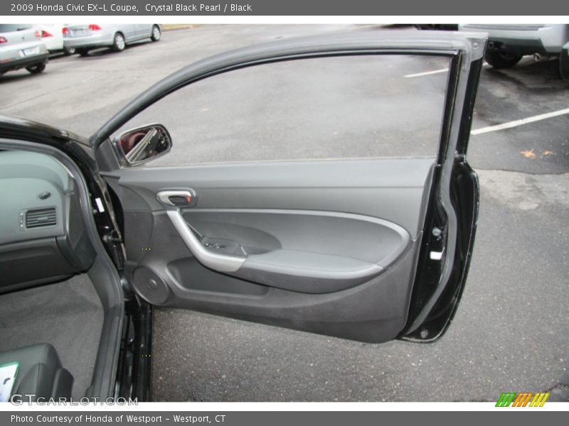 Crystal Black Pearl / Black 2009 Honda Civic EX-L Coupe