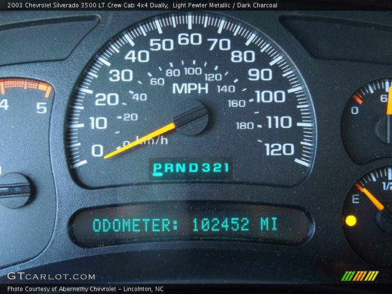 Light Pewter Metallic / Dark Charcoal 2003 Chevrolet Silverado 3500 LT Crew Cab 4x4 Dually