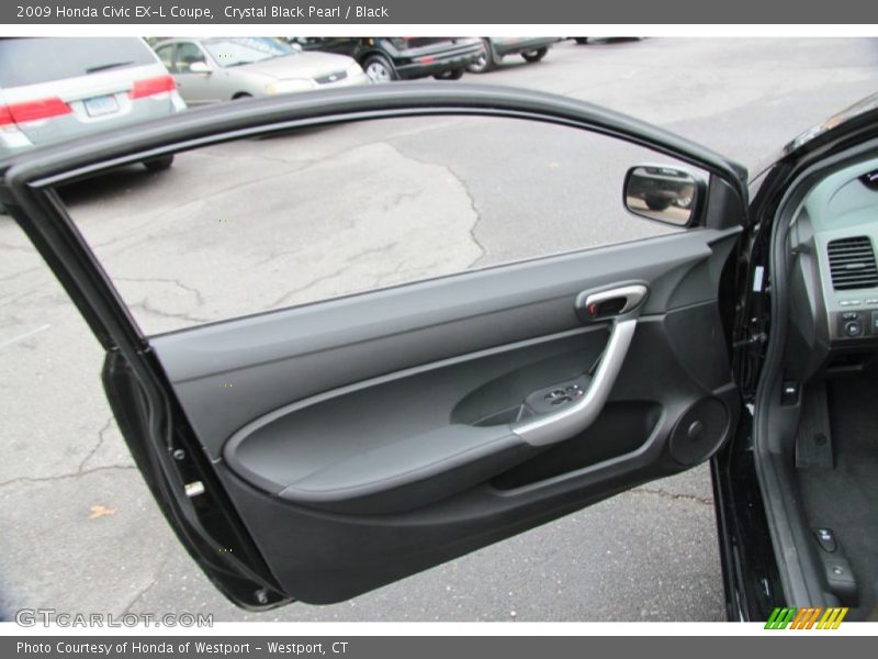 Crystal Black Pearl / Black 2009 Honda Civic EX-L Coupe