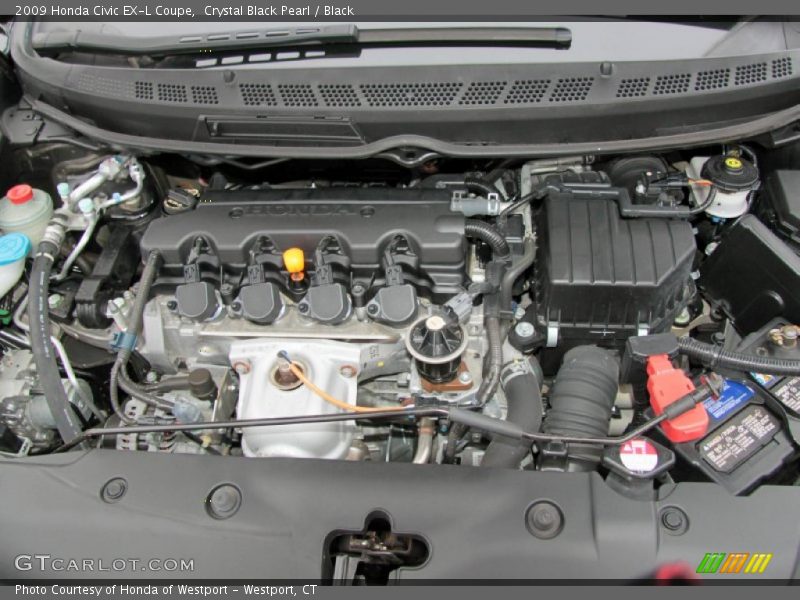 Crystal Black Pearl / Black 2009 Honda Civic EX-L Coupe