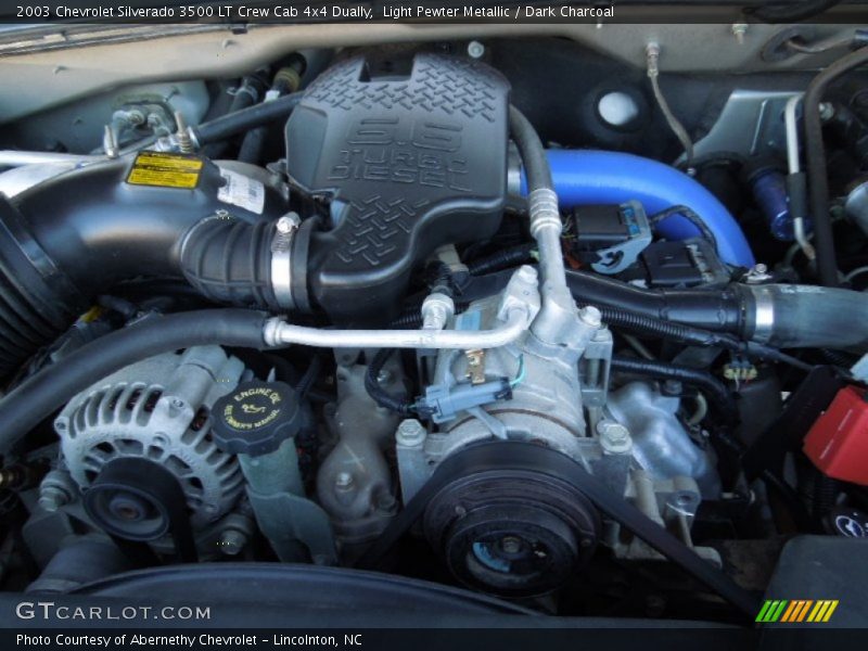Light Pewter Metallic / Dark Charcoal 2003 Chevrolet Silverado 3500 LT Crew Cab 4x4 Dually