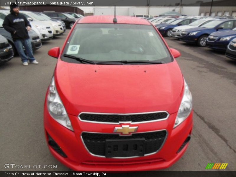 Salsa (Red) / Silver/Silver 2013 Chevrolet Spark LS