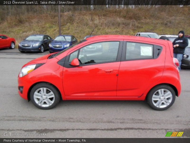 Salsa (Red) / Silver/Silver 2013 Chevrolet Spark LS