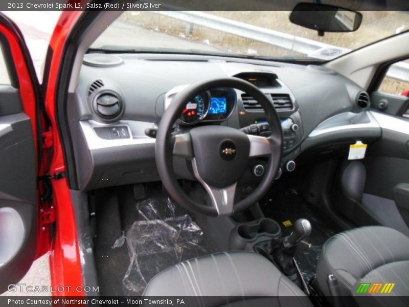 Salsa (Red) / Silver/Silver 2013 Chevrolet Spark LS