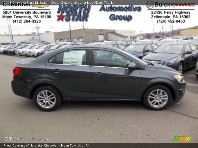 Cyber Gray Metallic / Jet Black/Dark Titanium 2013 Chevrolet Sonic LT Sedan