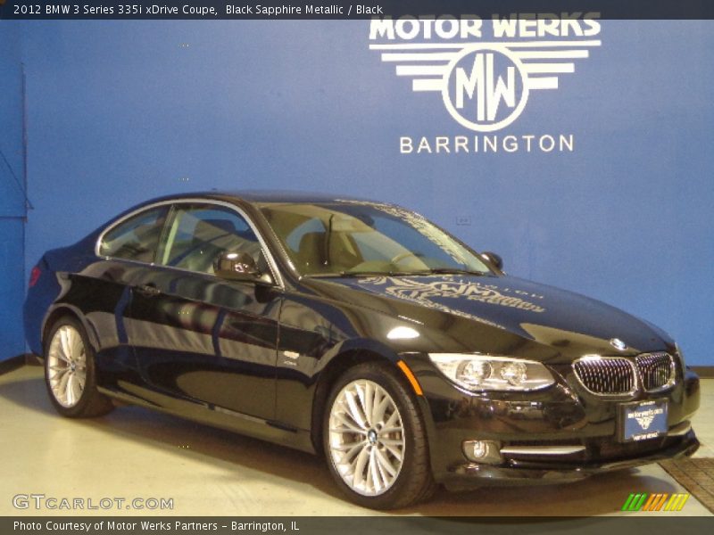 Black Sapphire Metallic / Black 2012 BMW 3 Series 335i xDrive Coupe
