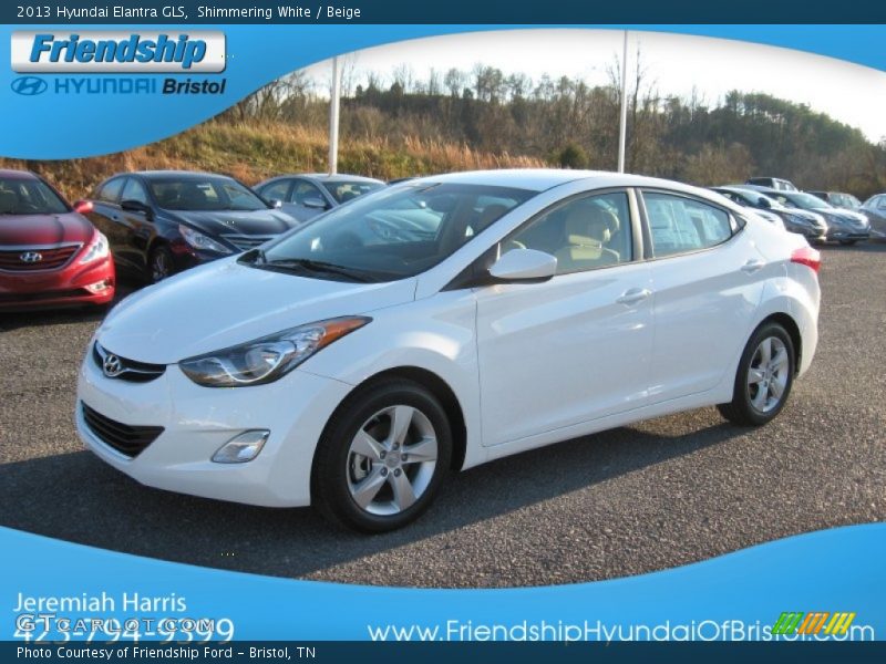 Shimmering White / Beige 2013 Hyundai Elantra GLS