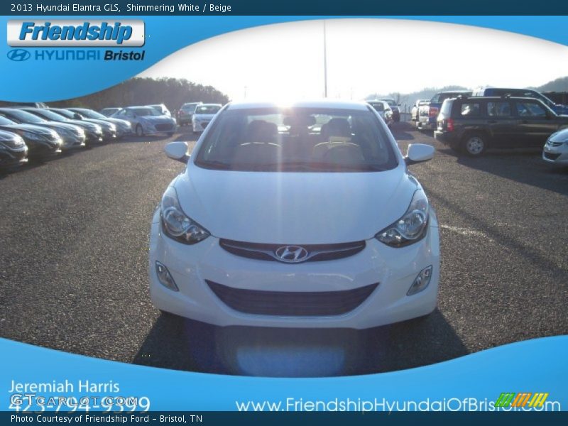 Shimmering White / Beige 2013 Hyundai Elantra GLS