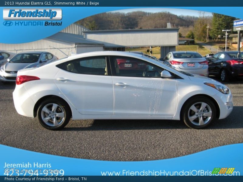 Shimmering White / Beige 2013 Hyundai Elantra GLS