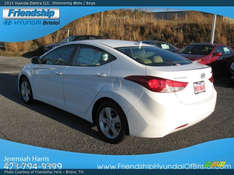 Shimmering White / Beige 2013 Hyundai Elantra GLS