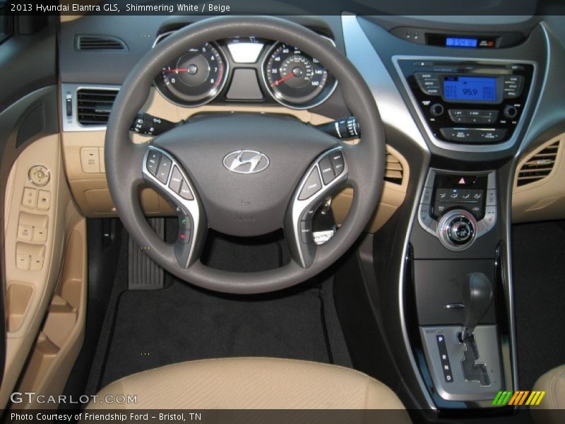 Shimmering White / Beige 2013 Hyundai Elantra GLS