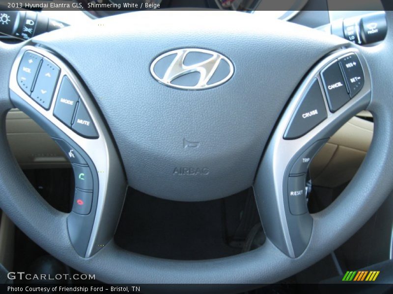 Shimmering White / Beige 2013 Hyundai Elantra GLS