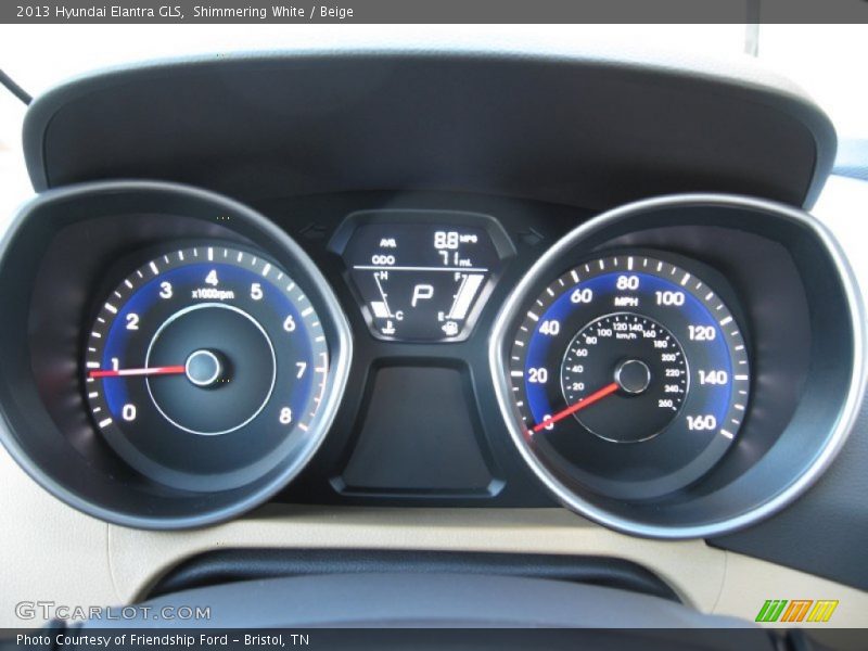 Shimmering White / Beige 2013 Hyundai Elantra GLS