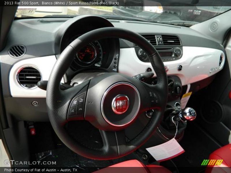 Bianco (White) / Sport Rosso/Nero (Red/Black) 2013 Fiat 500 Sport