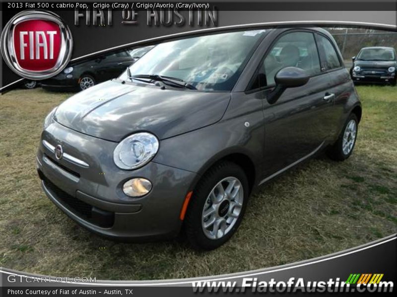 Grigio (Gray) / Grigio/Avorio (Gray/Ivory) 2013 Fiat 500 c cabrio Pop