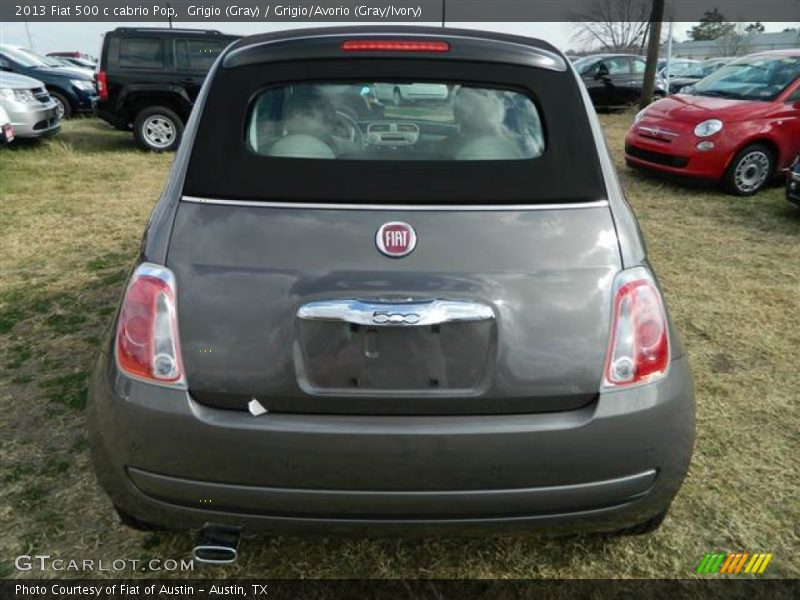 Grigio (Gray) / Grigio/Avorio (Gray/Ivory) 2013 Fiat 500 c cabrio Pop