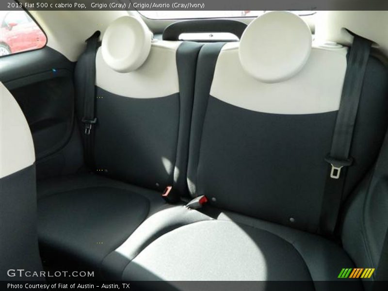 Rear Seat of 2013 500 c cabrio Pop
