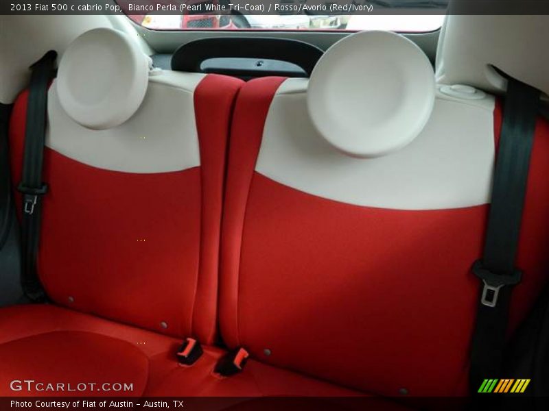 Bianco Perla (Pearl White Tri-Coat) / Rosso/Avorio (Red/Ivory) 2013 Fiat 500 c cabrio Pop