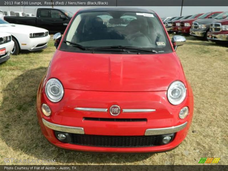 Rosso (Red) / Nero/Nero (Black/Black) 2013 Fiat 500 Lounge