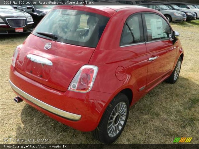 Rosso (Red) / Nero/Nero (Black/Black) 2013 Fiat 500 Lounge